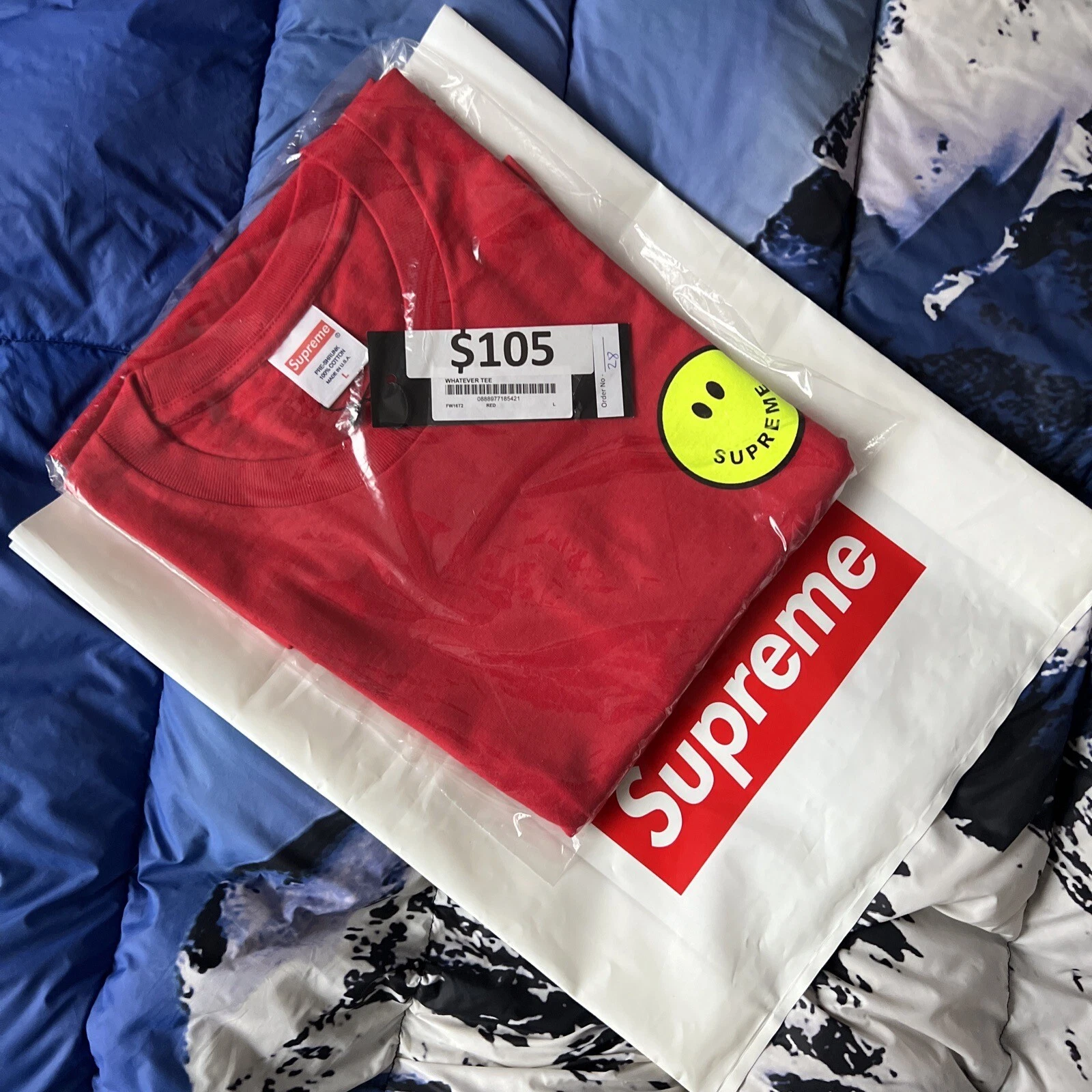 SUPREME WHATVER TEE ROUGE TAILLE L DEADSTOCK AVEC ÉTIQUETTE