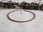 Water Resistant Crystal Boho Anklet Women 2mm Aa Grade Garnet Beaded Healing