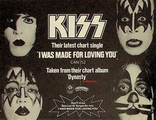 1979 KISS 'I Was Made For Loving You' Release Music Industry Promo Reprint Ad