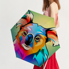 Umbrella - The Colorful Up Close Koala Bear 5 Folding UV Protection Umbrella