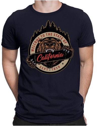 Wecome To California | Herren Fun T-Shirt S bis 4XL | USA Bär Wappen Amerika US - Picture 5 of 14