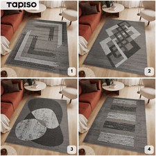 Teppich 200x300 Wohnzimmer  Kurzflor Grau Modern Geometrisches Muster ÖKOTEX