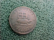 Antique 1837 Executive Copper Hard Times Turtle Jack Ass Token