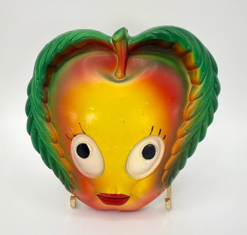 Vintage 1970 anthropomorphe Apfel & Birne Kreidegeschirr Küche Wanddekor Miller Studio - Bild 2 von 18
