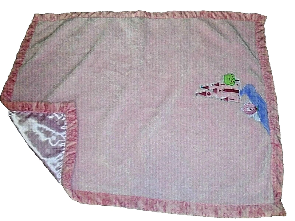 2P!¡GUAU! Manta bebé cuna satinada felpa rosa castillo cenicienta Disney 30x40 LN Foto 3 de 4