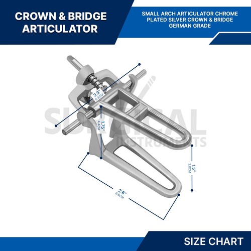 5 Pcs Crown & Bridge Chrome Small Articulator Dental Lab Stainless German Grade - Picture 2 of 9