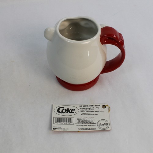 Coca-Cola Polar Bear Big Sipper Ceramic Mug Red White Collectible NWT - Picture 4 of 5