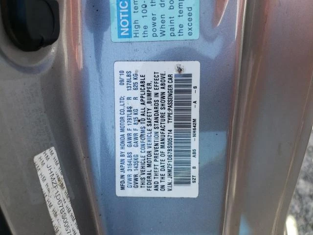 Honda CR-Z 2011 velocímetro calibre clúster plateado fabricante de equipos originales 95 k millas NJ25-K08834 Foto 3 de 4