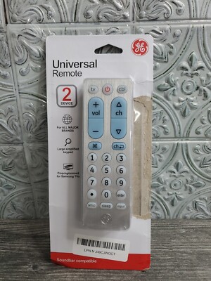 GE General Electric UltraPro Universal Remote Control 2 Device Simple