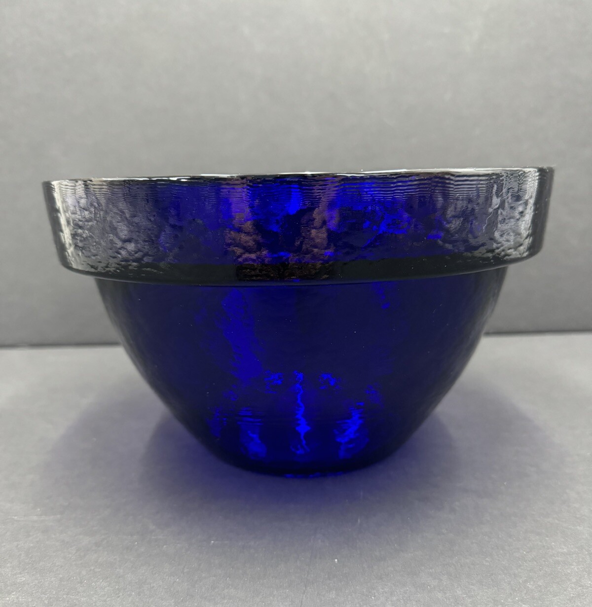 Large 5.75x9.75 Heavy Cobalt Blue Dimpled Mixing Bowl