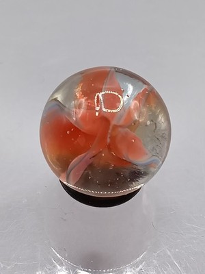 Hybrid .63'' Vitro 5-Vane Pink, Peach Blue Tipped Vane Cat's Eye Marble #CE-1