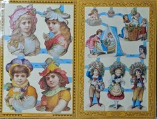 Paper Craft Cutouts Victorian Ladies Angelcore Flowers Garden Dresses Vtg NOS