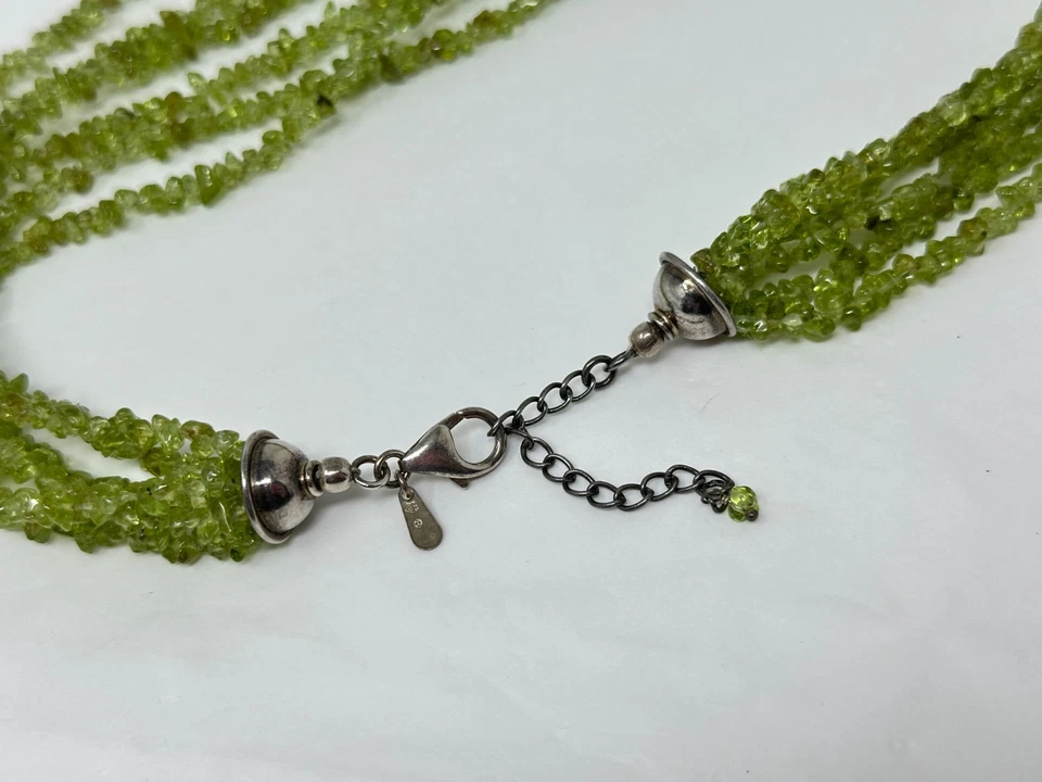 Collar SILPADA 925 Plata de Ley Peridoto Verde Chip 6 Hilos 18-20" N1402 Foto 4 de 4