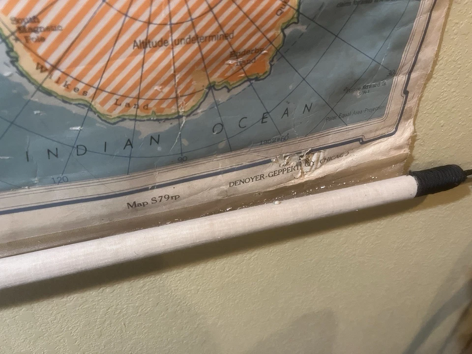 Mapa grande de lienzo del mundo Denoyer-Geppert Foto 3 de 4