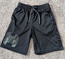 Under Armour Boys Size Medium 10/12 Athletic Shorts Black VGUC