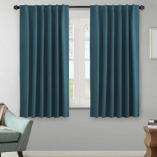 H.VERSAILTEX Blackout Curtains 52x72 Dark Teal Thermal Insulated Room Darkening