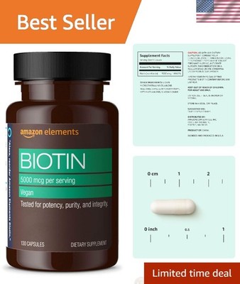 130  Biotin Capsules - Supports Hair, Skin, Nails & Cognitive Wellness