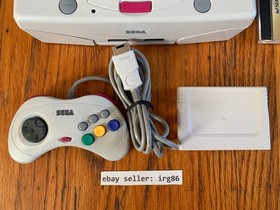 Sega Saturn HST-0014 white Japanese console system complete in box + 2 games