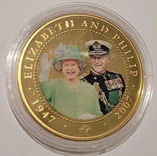 2007 Cook Islands Queen Elizabeth II Diamond Wedding One 1 Dollar coin