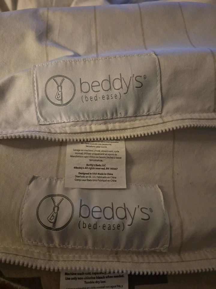 Кровать Beddys Bed At Ease 6 шт. ДВОЙНОЙ хлопок бежевый и белый в полоску СМ. ДЕТАЛИ Б/У В ОТЛИЧНОМ СОСТОЯНИИ - Изображение 2 из 4