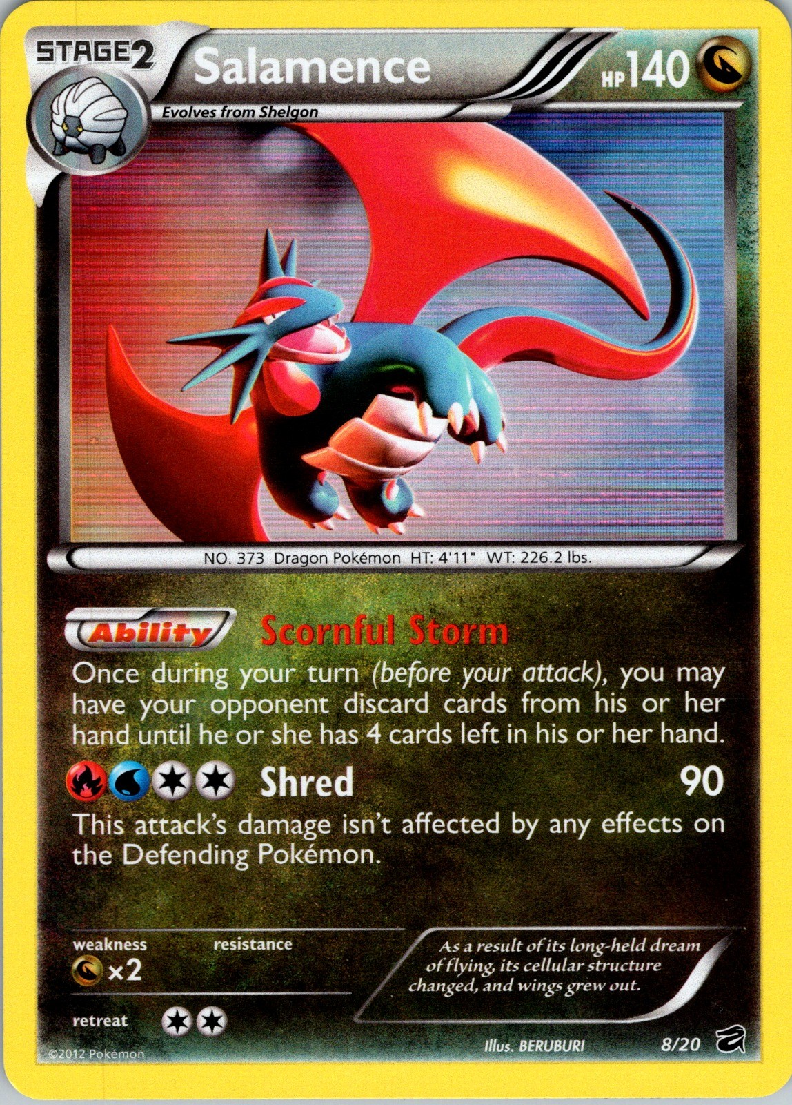 Salamence Holo Rare Dragon Vault 8/20 LP