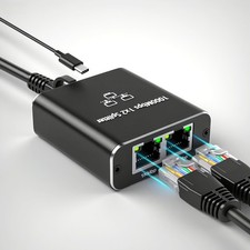RJ45 Network Splitter Gigabit Ethernet Splitter 1 to 2, 1000Mbps High Speed R...