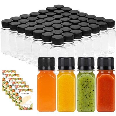 Clear Plastic Shot Bottles for Beverages, 100-Pack