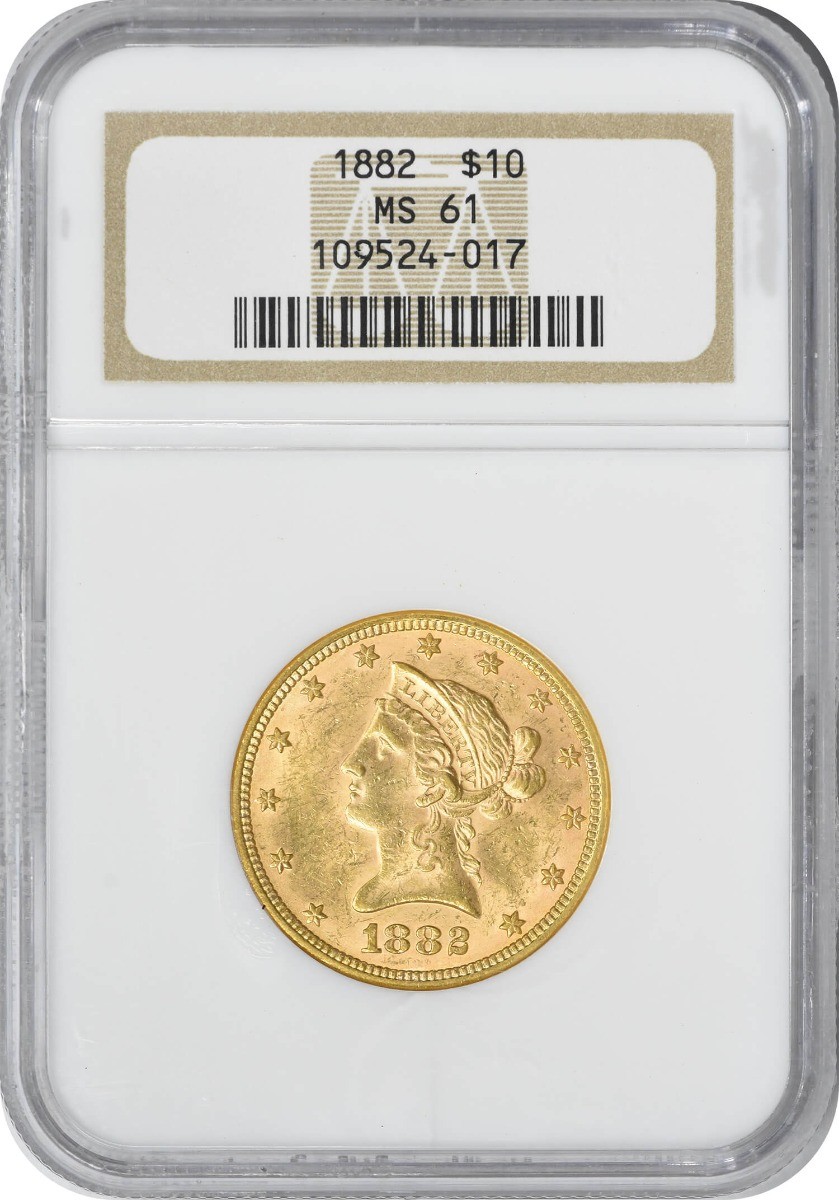 1882 $10 Gold Liberty Head MS61 NGC | eBay