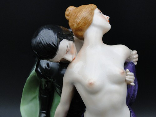 Figur Porzellan Fraureuth Kunstabteilung Carmen Modell 1299 Wachgeküsst Art Deco - Picture 14 of 22