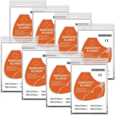 8 Pack Emergency Mylar Blankets, Survival Thermal Blanket for Rescue, First Aid 