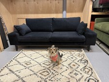 Swoon John Lewis Tulum 3 Seater Sofa In Black Easy Velvet RRP £1719