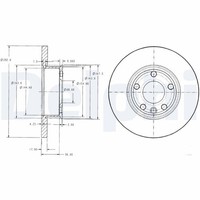 2X Bremsscheibe Delphi BG2898 FüR T4 VW 7DB 70B 70C Transporter 70A 70H 7DA 7DH