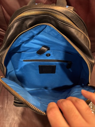 Coach Men’s Signature Canvas Colorblock Color Pop Backpack Lime Green Sky Blue - Picture 6 of 10
