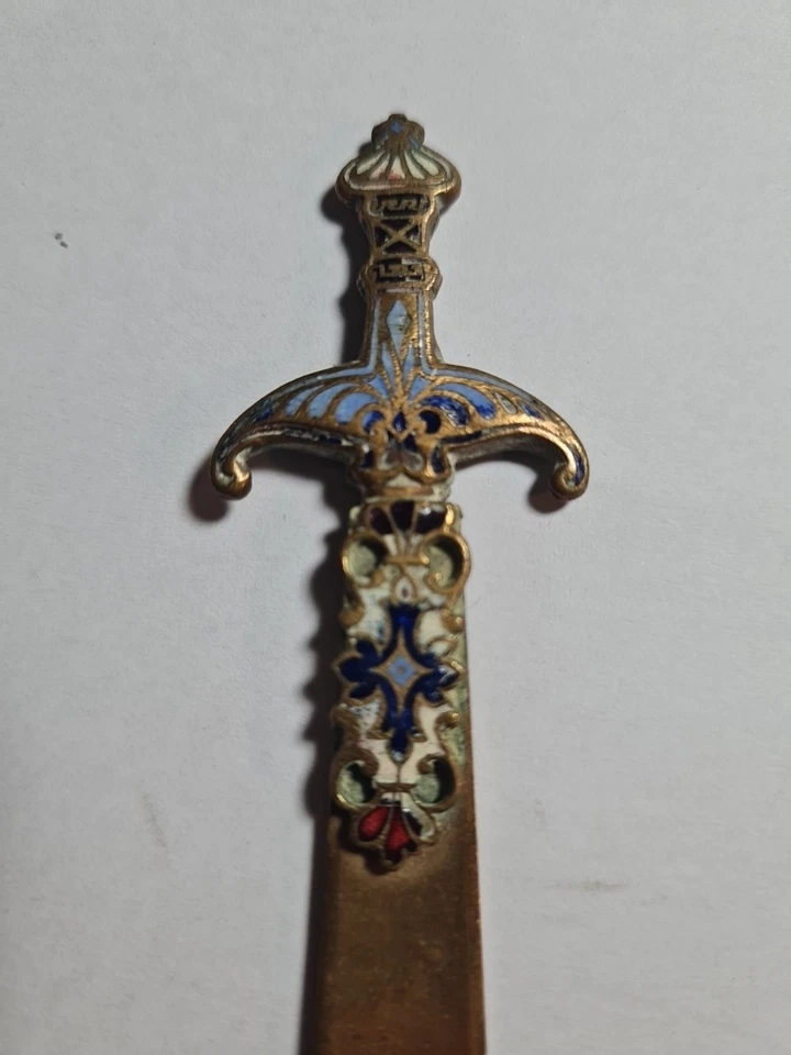 Coupe Papier Bronze Émaillé XIX Ème Napoléon III 11cm - Photo 2/4