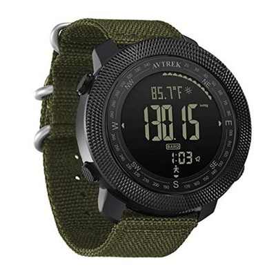 AVTREK Mens Outdoor Sport Tactical Survival Watches Hiking Digital Wrist GREEN