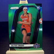2024 Panini Prizm WNBA Aaliyah Edwards #142 Green Prizm Washington Mystics