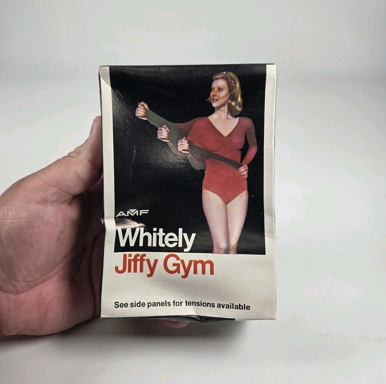 Vintage AMF Whitely Jiffy Gym Medium Rubber Exercise Band Pocket Exerciser