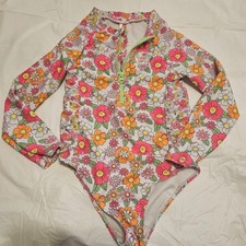 Betsey Johnson Rash Guard Girls Swimsuit Size 7/8 EUC