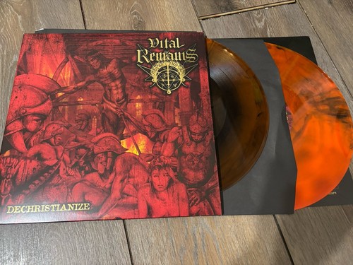 Vital Remains Dechristianize Double Fire Marble Vinyl LP Record new