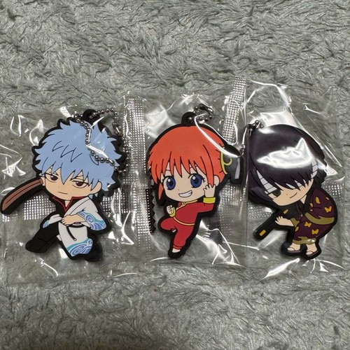 Gintama figure rubber key chain Lot 3 set Gintoki Takasugi anime Japan m639 - Foto 1 di 3