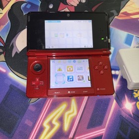 Nintendo 3DS  Flame Red Handheld Console Tested Working No Stylus Clean!
