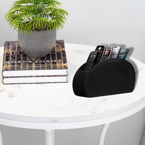 Leather Remote Control Holder with 5 Compartments TV Remote Caddy Storage Box - Picture 2 of 8