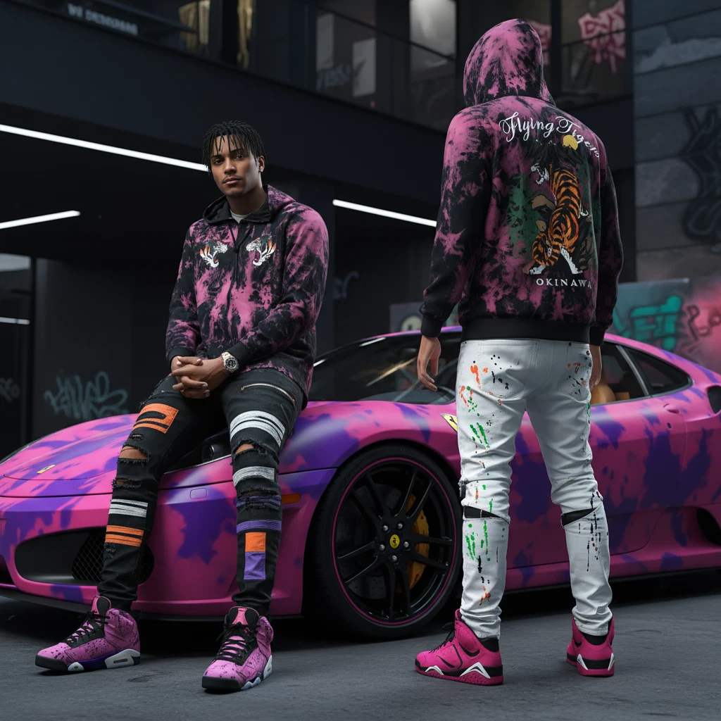 *CAMP CLOTHING CO.* ~FLYING TIGERS~ ACID WASH ZIP UP HOODIES