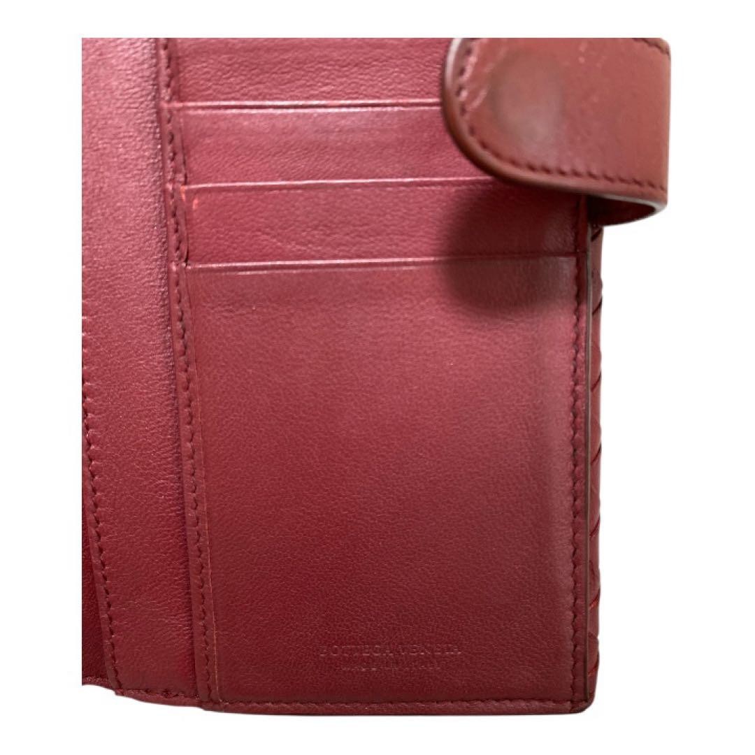 Bottega Veneta Men's Bifold Wallet Red Leather Slim Condition Used Japan thumbnail 11