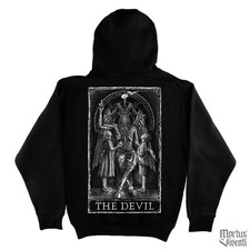 The Devil Tarot Card Pullover Hoodie   Baphomet Gothic Halloween Occult Sweater