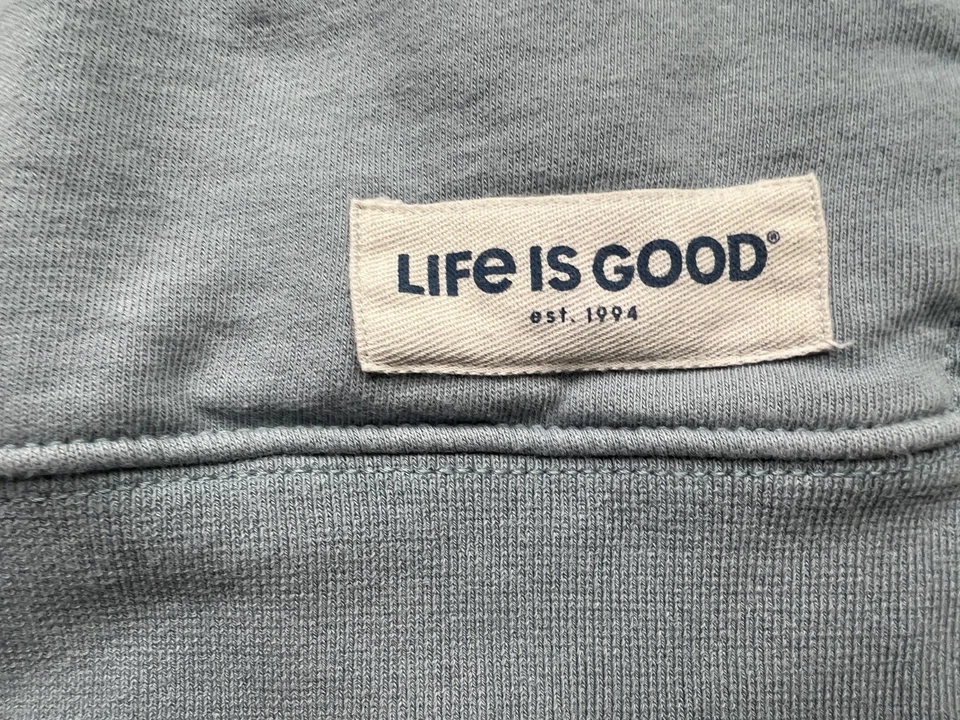 Life Is Good Pullover Sudadera con Capucha Para Hombre XXL Bebé Azul Árboles Forrado de Vellón Foto 4 de 4