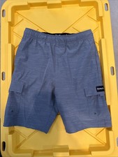 Youth Hurley Gray Hiking Shorts Drawstring Waistband, Size Medium