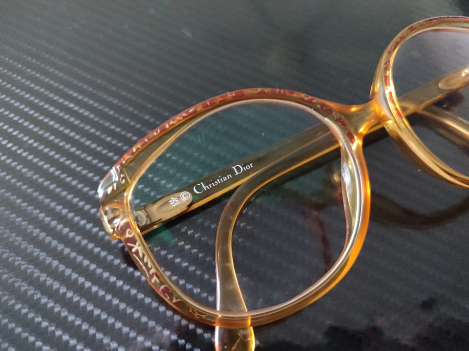 Vintage Christian Dior 2408 11 Yellow Butterfly 80s Eye glasses 1980s (USED) - Image 4 of 4