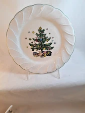 Vintage Happy Holidays Salad Plate by Nikko Japan Christmas Tree, Stars