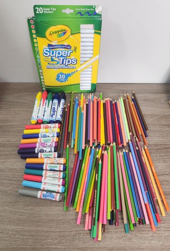 Crayola Pip-Squeak, Super Tips &  Flip-Top Washable Markers, Colored Pencils Lot
